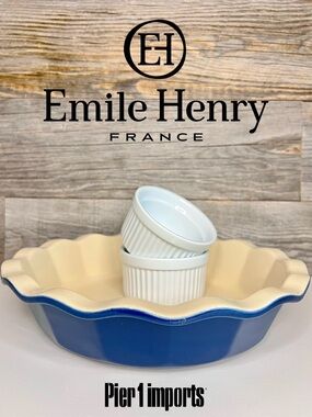 FREE Ramekin Set w/Emile Henry Ceramic Pie Pan / Pie Dish✨